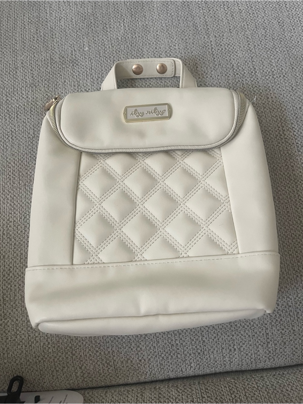 Itzy Ritzy Beige Quilted Milk Bottle Bag  Pockets Baby Milk & Honey - Picture 2 of 5
